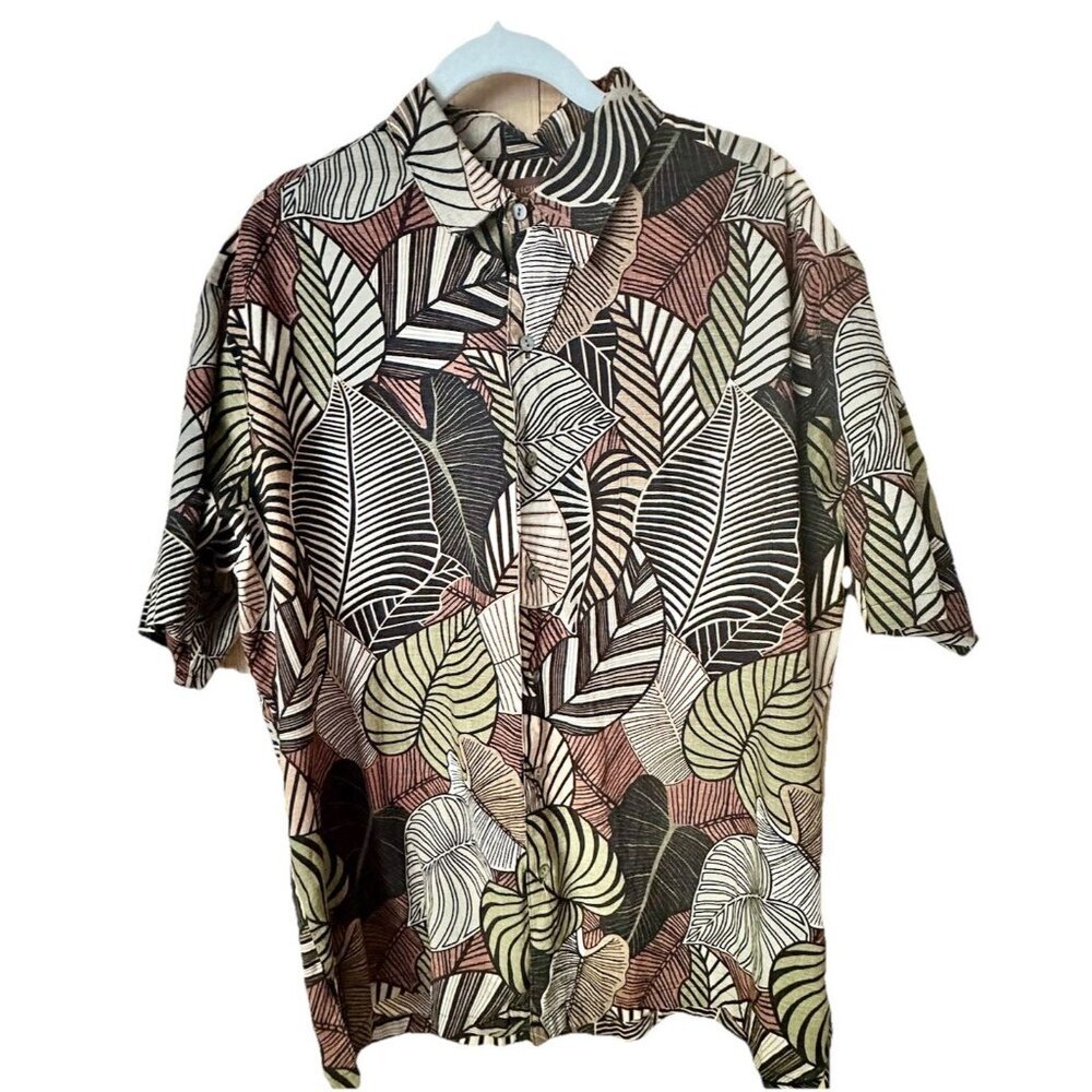 Vintage Tori Richard Honolulu Mens Hawaiian Shirt Size XL 100% Cotton Palm Beach